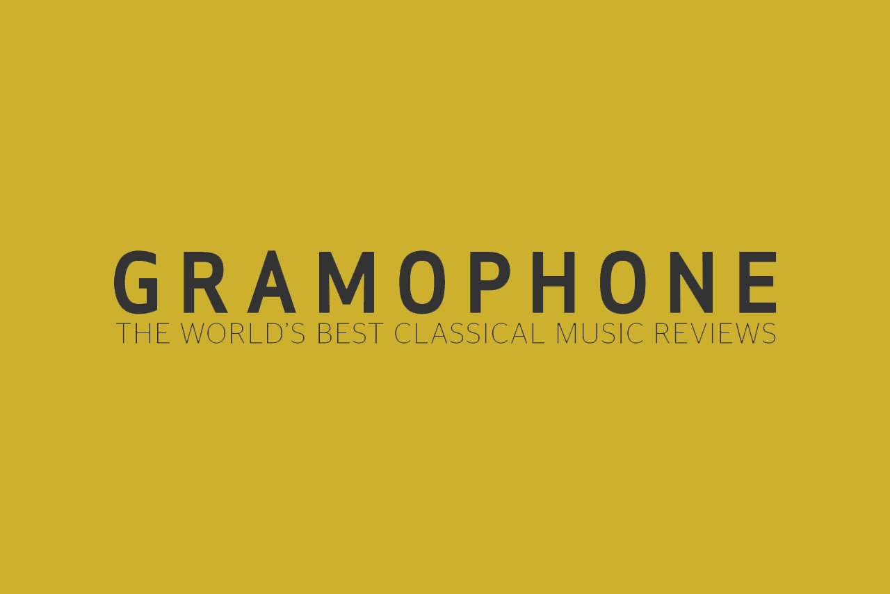 Yellow background with bold black text reading "GRAMOPHONE" and smaller text below saying "THE WORLD'S BEST CLASSICAL MUSIC REVIEWS.