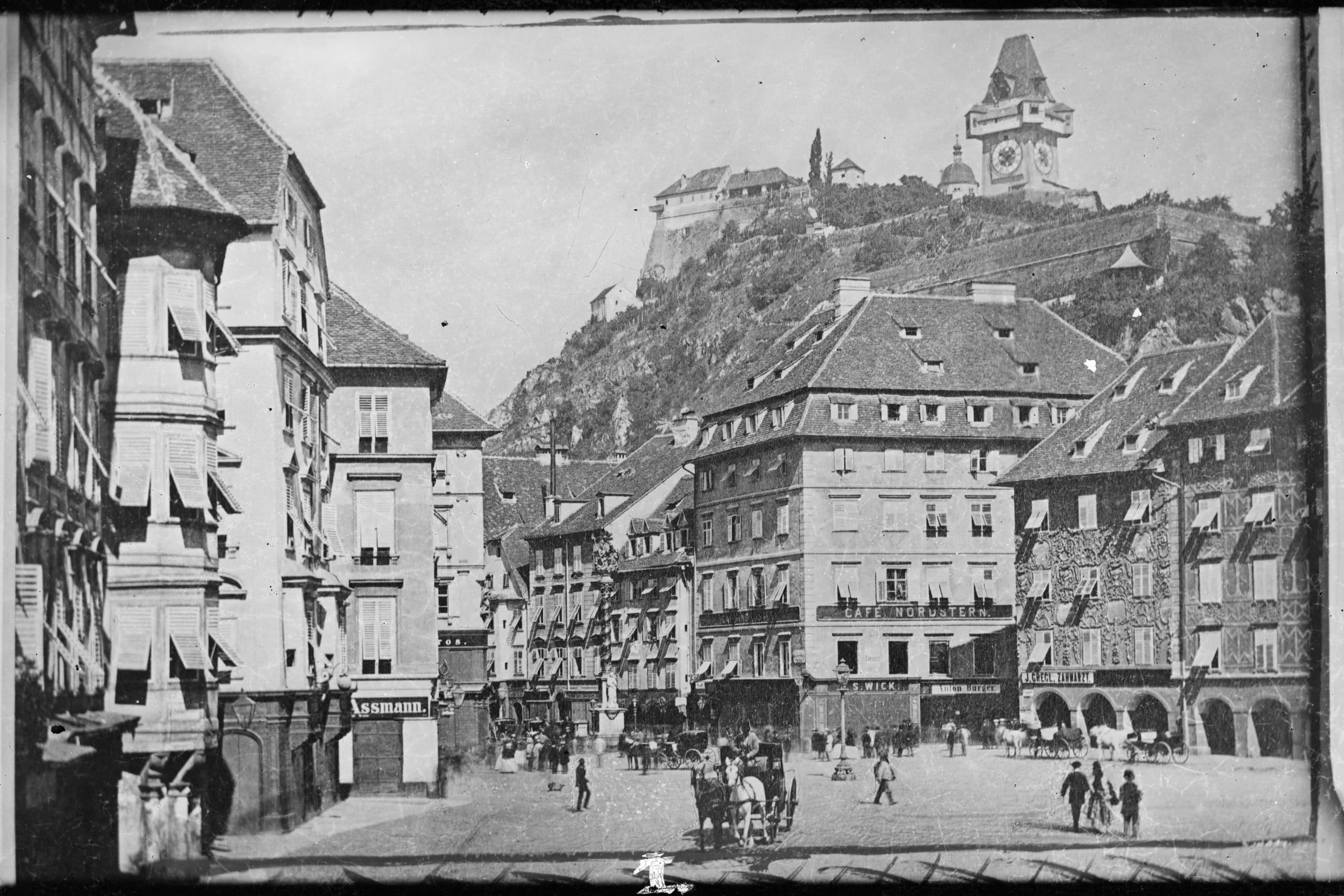 Photo of Main Square in Graz, 1875