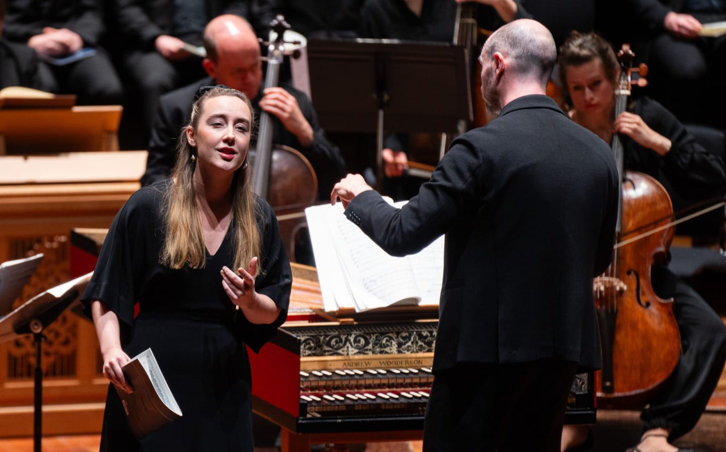 Rebecca Leggett and Peter Whelan (conductor) performing Bach's Easter Oratorio
