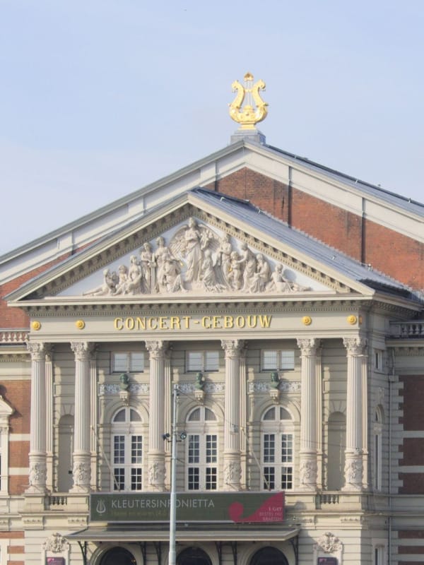 The Concertgebouw in Amsterdam viewed from the Museumplein by day